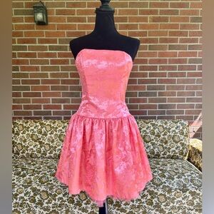 Gunne Sax Pink Floral Mini Dress